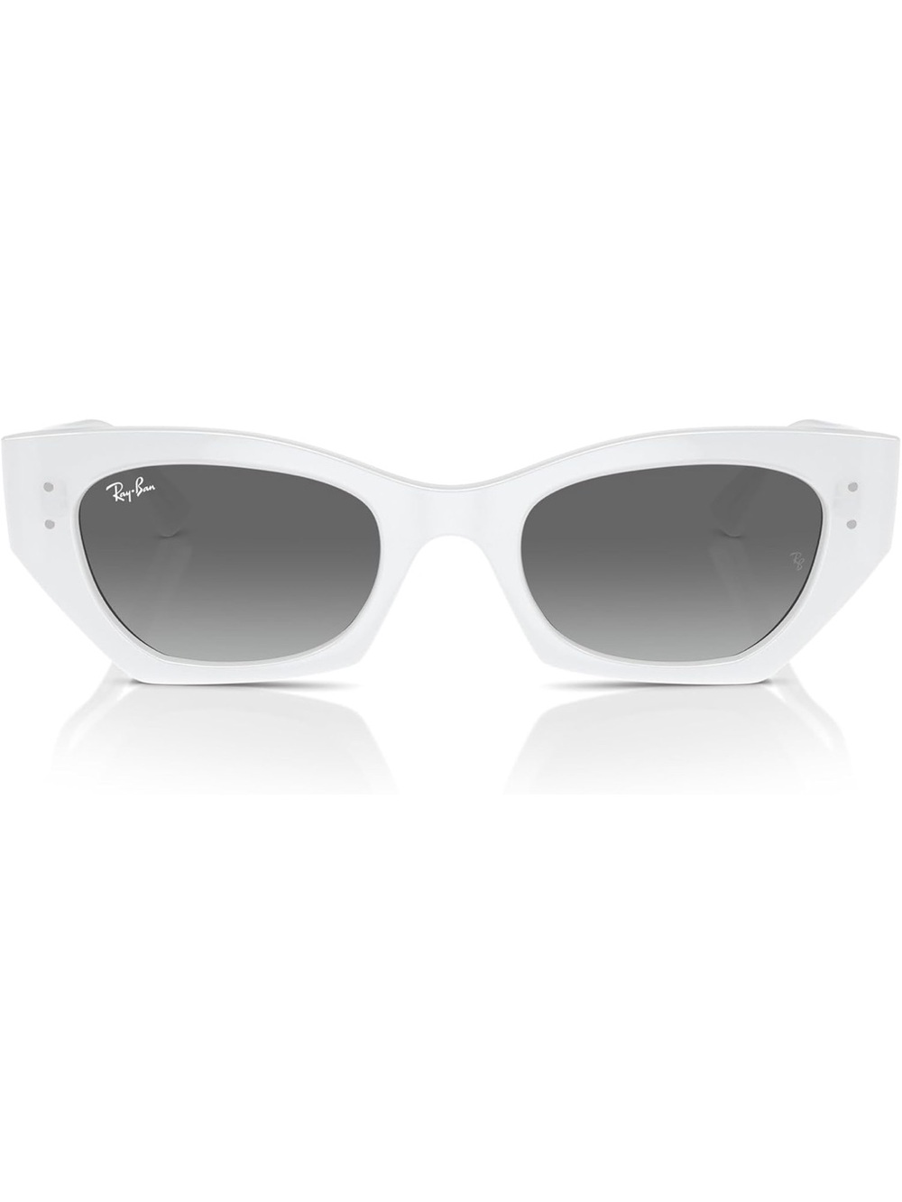 Ray-Ban White Cat-Eye Sunglasses with Gray Gradient Lenses